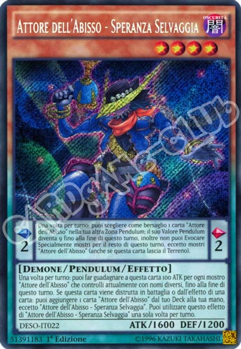 DESO-IT022 Attore dell'Abisso - Speranza Selvaggia rara segreta 1a Edizione (IT) -NEAR MINT-