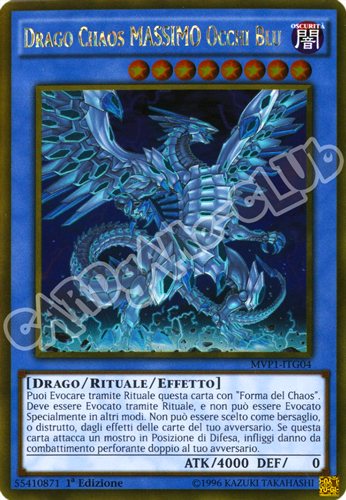 MVP1-ITG04 Drago Chaos MASSIMO Occhi Blu rara oro 1a Edizione (IT) -NEAR MINT-