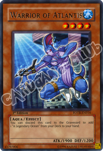 FOTB-EN016 Warrior of Atlantis rara 1st Edition (EN) -NEAR MINT-