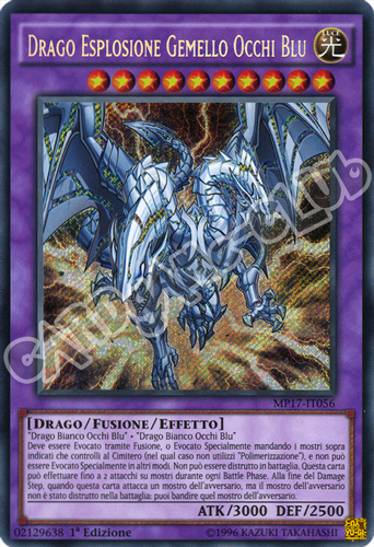 MP17-IT056 Drago Esplosione Gemello Occhi Blu rara segreta 1a Edizione (IT) -NEAR MINT-