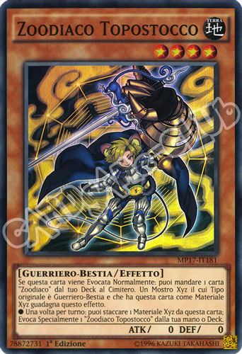 MP17-IT181 Zoodiaco Topostocco super rara 1a Edizione (IT) -NEAR MINT-