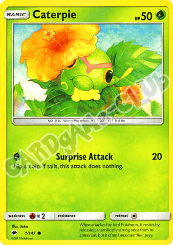 001 / 147 Caterpie comune normale (EN) -NEAR MINT-