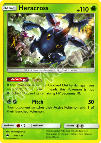 011 / 147 Heracross rara normale (EN) -NEAR MINT-