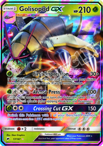 017 / 147 Golisopod GX rara GX foil (EN) -NEAR MINT-