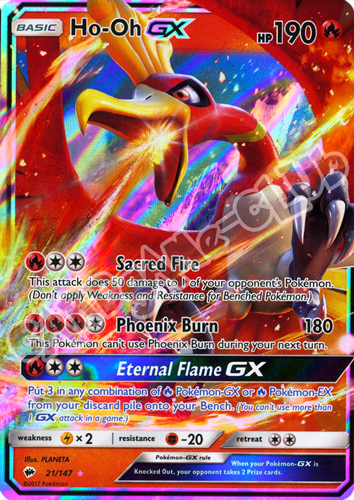 021 / 147 Ho-Oh GX rara GX foil (EN) -NEAR MINT-