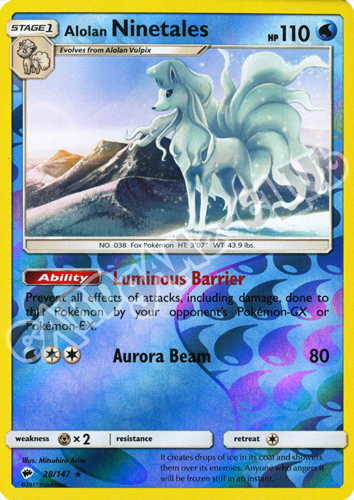 028 / 147 Alolan Ninetales rara foil reverse (EN) -NEAR MINT-