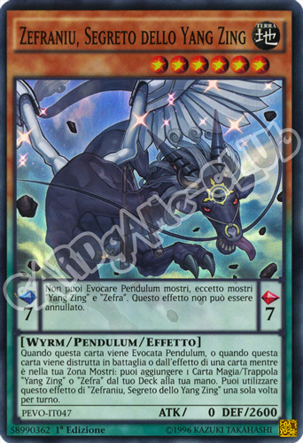 PEVO-IT047 Zefraniu, Segreto dello Yang Zing super rara 1a Edizione (IT) -NEAR MINT-