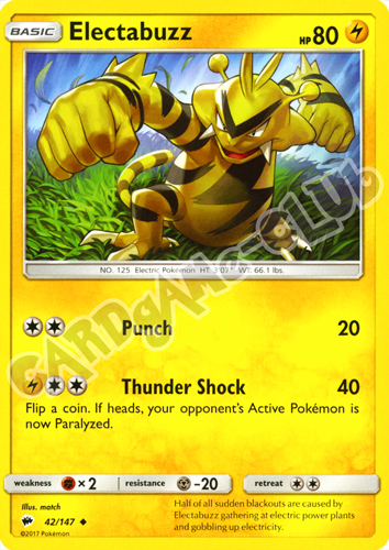 042 / 147 Electabuzz non comune normale (EN) -NEAR MINT-