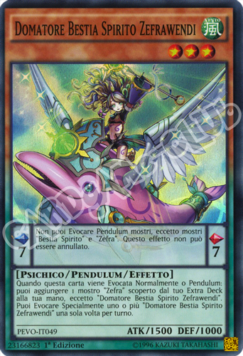 PEVO-IT049 Domatore Bestia Spirito Zefrawendi super rara 1a Edizione (IT) -NEAR MINT-