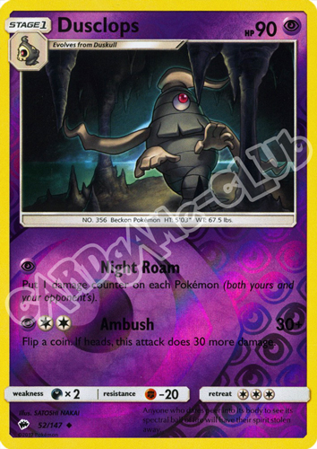 052 / 147 Dusclops non comune foil reverse (EN) -NEAR MINT-