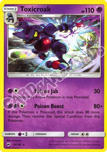 055 / 147 Toxicroak rara normale (EN) -NEAR MINT-