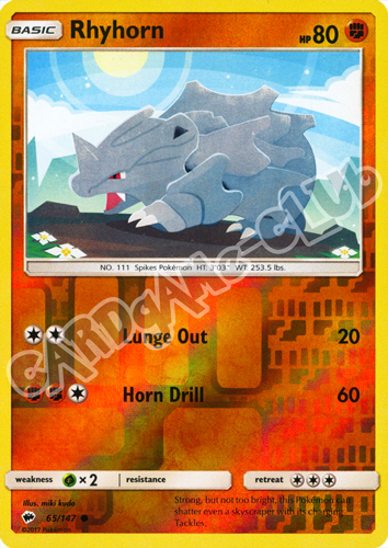 065 / 147 Rhyhorn comune foil reverse (EN) -NEAR MINT-