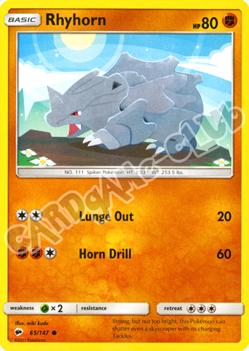 065 / 147 Rhyhorn comune normale (EN) -NEAR MINT-