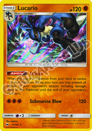 071 / 147 Lucario rara foil (EN) -NEAR MINT-
