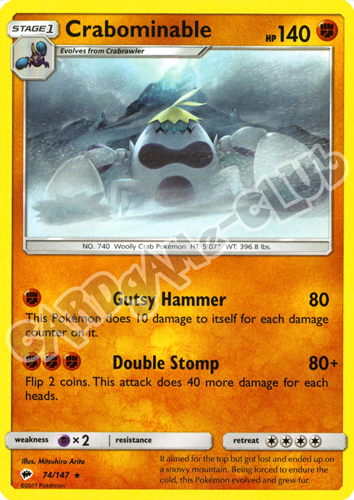 074 / 147 Crabominable rara normale (EN) -NEAR MINT-