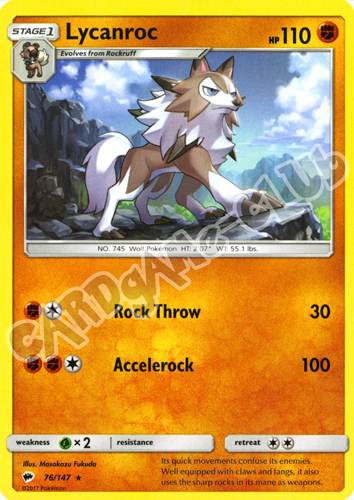 076 / 147 Lycanroc rara normale (EN) -NEAR MINT-