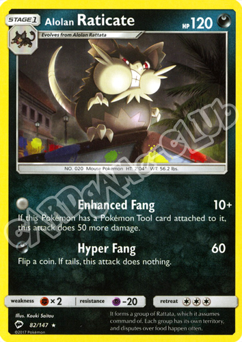 082 / 147 Alolan Raticate rara normale (EN) -NEAR MINT-