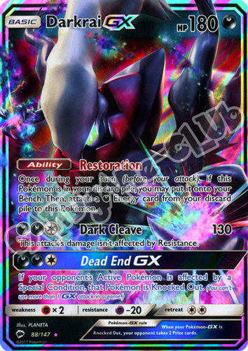 088 / 147 Darkrai GX rara GX foil (EN) -NEAR MINT-
