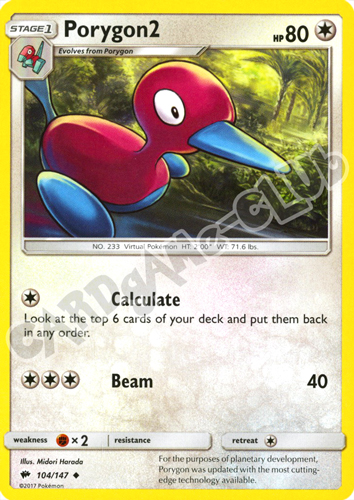 104 / 147 Porygon2 non comune normale (EN) -NEAR MINT-