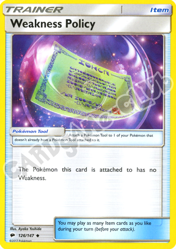 126 / 147 Weakness Policy non comune normale (EN) -NEAR MINT-