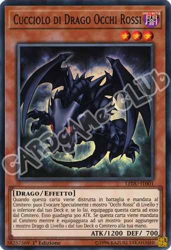 LEDU-IT001 Cucciolo di Drago Occhi Rossi ultra rara 1a Edizione (IT) -NEAR MINT-