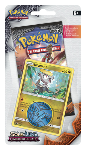 Sole e Luna Ombre Infuocate Blister 1 busta/carta promo,moneta Jangmo-o (IT)