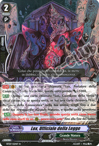 BT07-IT024 Lox, ufficiale della Legge rara foil (IT) -NEAR MINT-