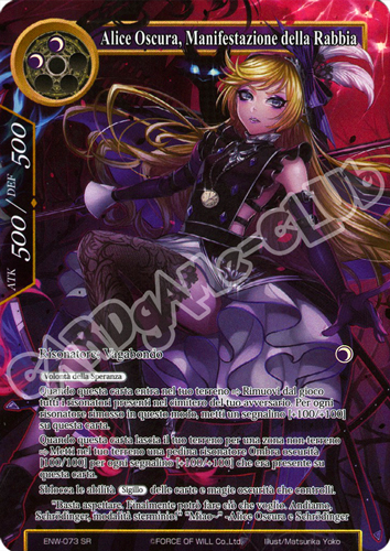 ENW1-IT073 Alice Oscura, Manifestazione della Rabbia super rara parallel (IT) -NEAR MINT-
