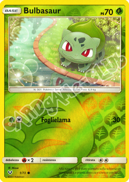 01 / 73 Bulbasaur comune foil reverse (IT) -NEAR MINT-