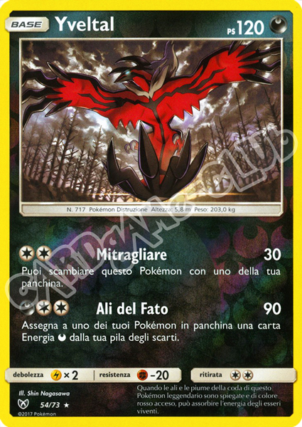 54 / 73 Yveltal rara foil reverse (IT) -NEAR MINT-