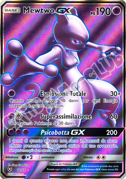 72 / 73 Mewtwo GX ultra rara foil (IT) -NEAR MINT-