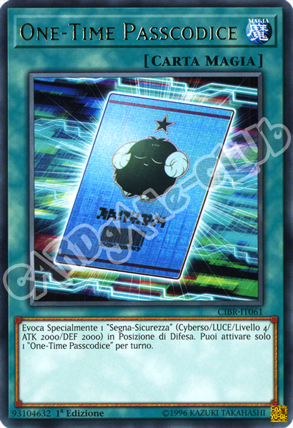 CIBR-IT061 One-Time Passcodice rara 1a Edizione (IT) -NEAR MINT-