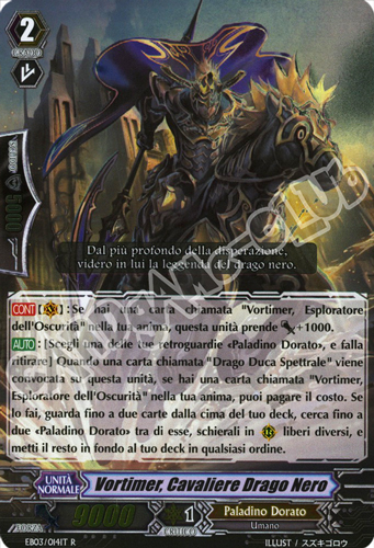 EB03-IT014 Vortimer, Cavaliere Drago Nero rara foil (IT) -NEAR MINT-