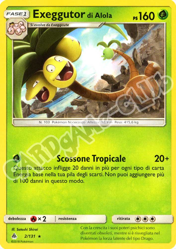 002 / 131 Exeggutor di Alola rara normale (IT) -NEAR MINT-