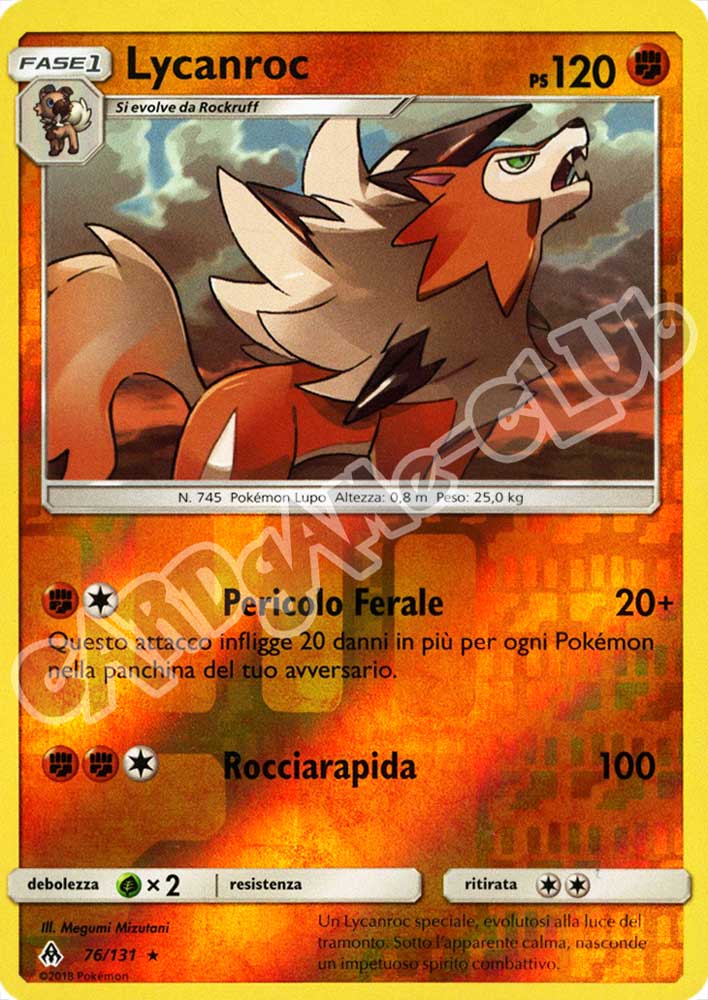 076 / 131 Lycanroc rara foil reverse (IT) -NEAR MINT-