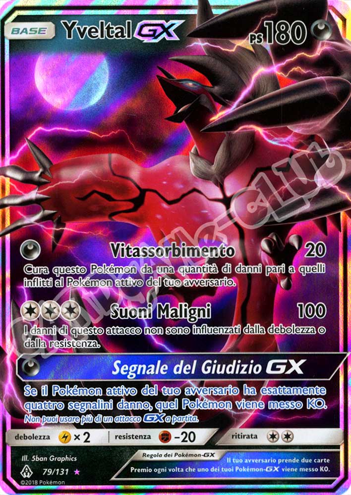 079 / 131 Yveltal GX rara GX foil (IT) -NEAR MINT-