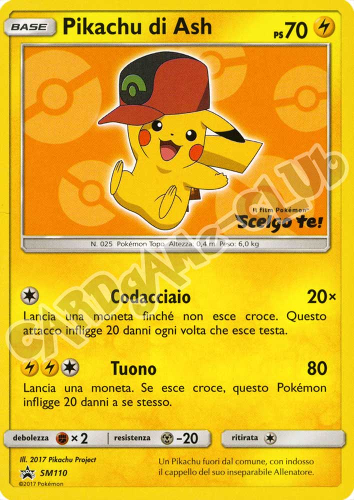 SM110 Pikachu di Ash promo normale (IT) -NEAR MINT-