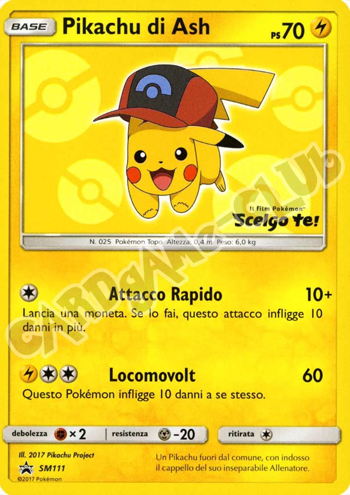 SM111 Pikachu di Ash promo normale (IT) -NEAR MINT-