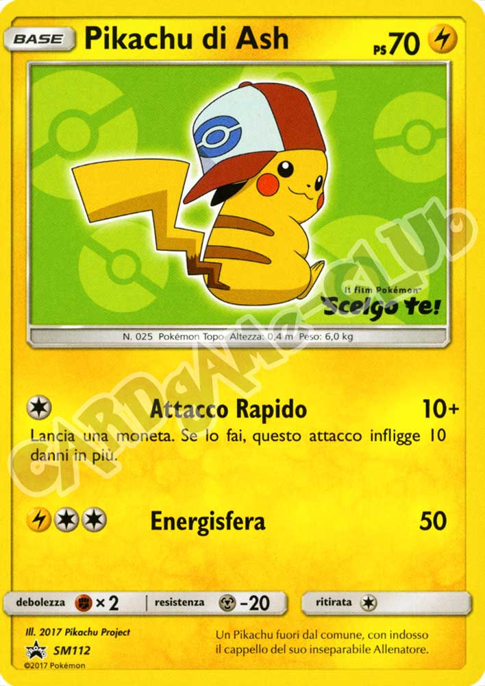 SM112 Pikachu di Ash promo normale (IT) -NEAR MINT-