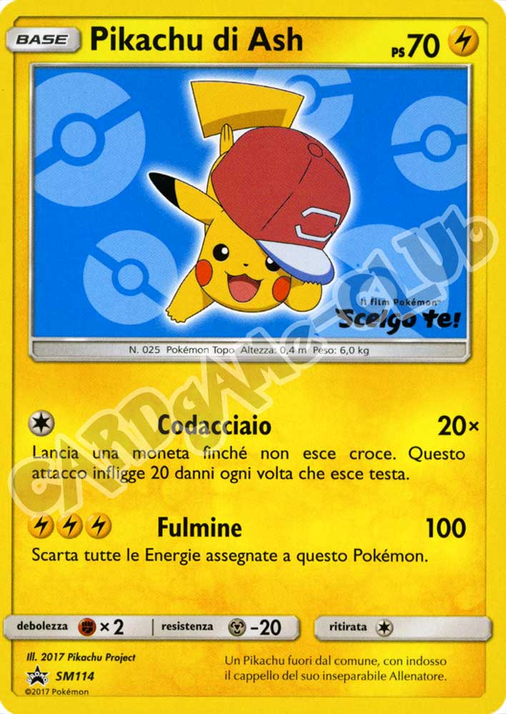 SM114 Pikachu di Ash promo normale (IT) -NEAR MINT-