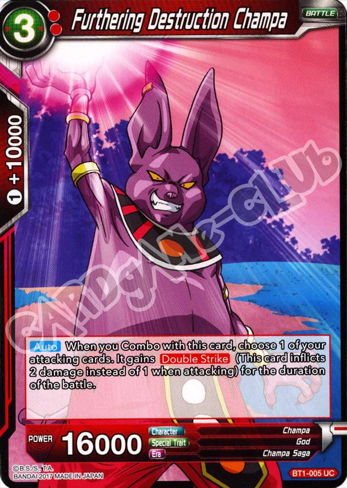 BT1-005 Furthering Destruction Champa non comune normale (EN) -NEAR MINT-