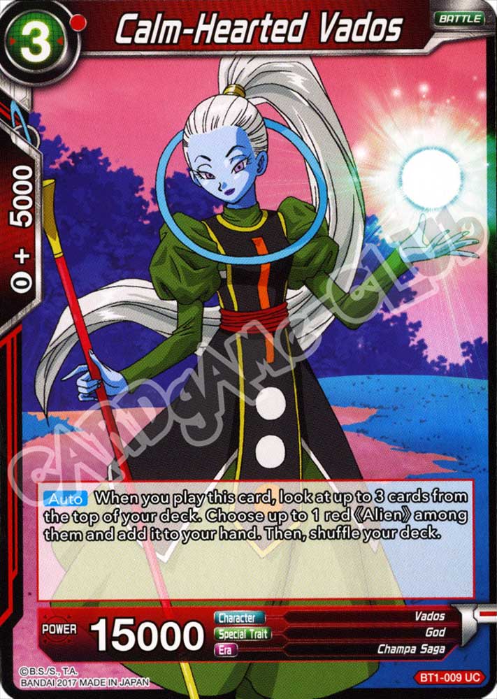 BT1-009 Calm-Hearted Vados non comune normale (EN) -NEAR MINT-