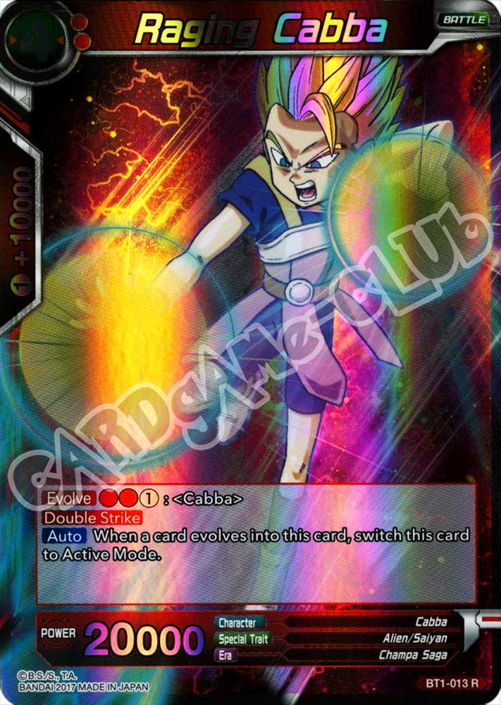 BT1-013 Raging Cabba rara foil (EN) -NEAR MINT-