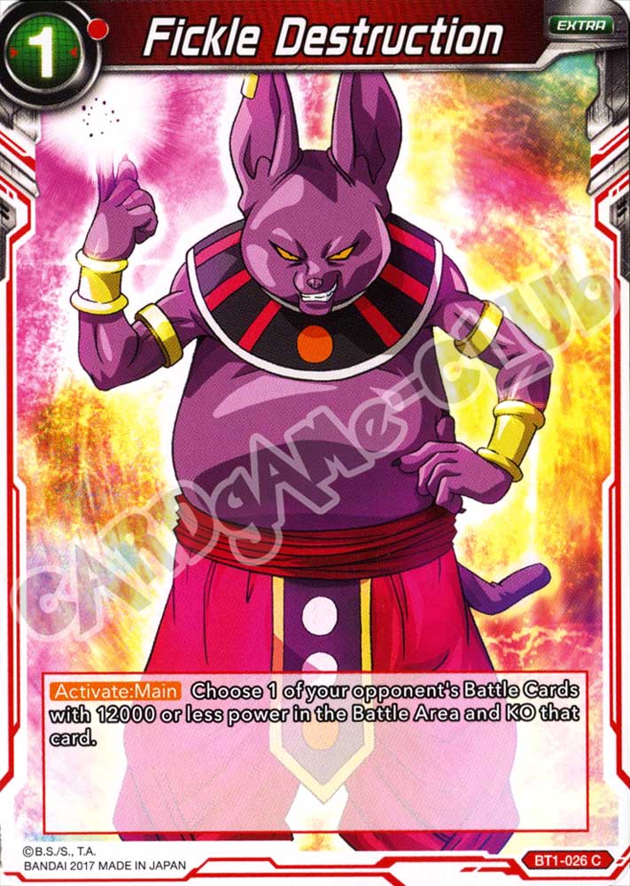 BT1-026 Fickle Destruction comune normale (EN) -NEAR MINT-