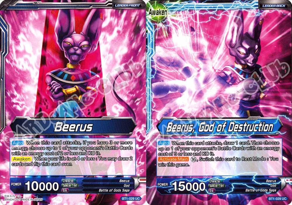 BT1-029 Beerus // Beerus, God of Destruction non comune normale/normale (EN) -NEAR MINT-