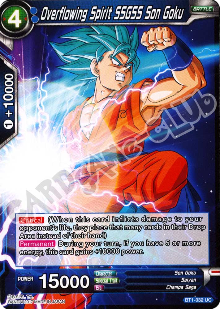 BT1-032 Overflowing Spirit SSGSS Son Goku non comune normale (EN) -NEAR MINT-