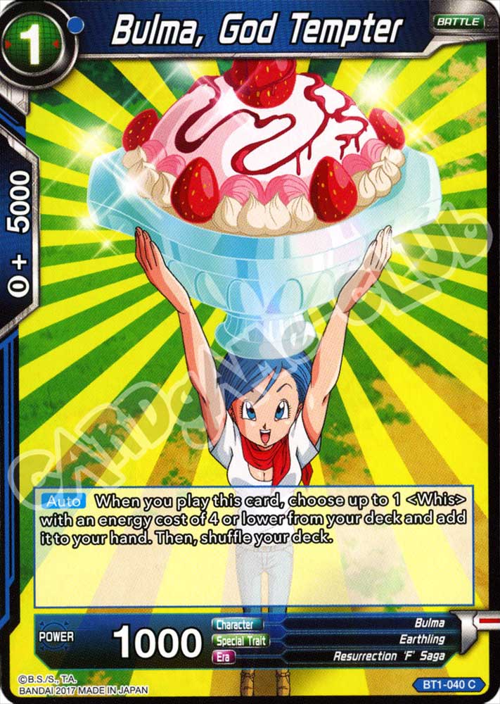 BT1-040 Bulma, God Tempter comune normale (EN) -NEAR MINT-