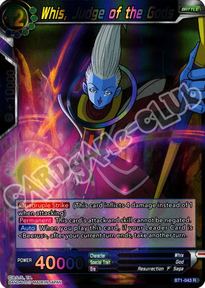 BT1-043 Whis, Judge of the Gods rara foil (EN) -NEAR MINT-