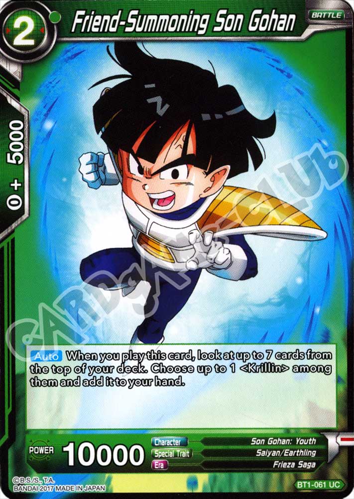 BT1-061 Friend-Summoning Son Gohan non comune normale (EN) -NEAR MINT-