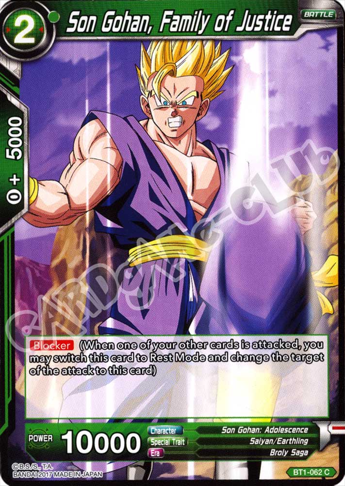 BT1-062 Son Gohan, Family of Justice comune normale (EN) -NEAR MINT-